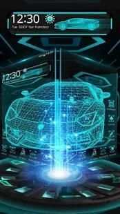 Tema Neon Mobil Biru Neon screenshot 3