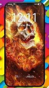 Flaming Skull Rider Ghost Best HD Phone Lock 3 تصوير الشاشة