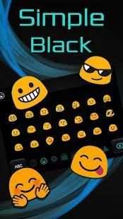 Simple Cool Black Keyboard Theme स्क्रीनशॉट 2