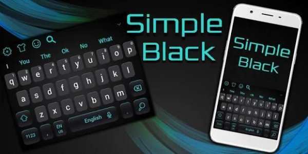 Simple Cool Black Keyboard Theme स्क्रीनशॉट 1