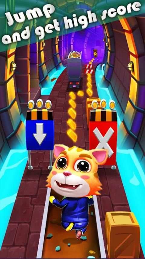 Cat gold run:talking cat subway tom rush screenshot 1