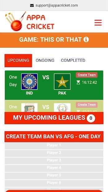 Appacricket Fantacy Cricket screenshot 3