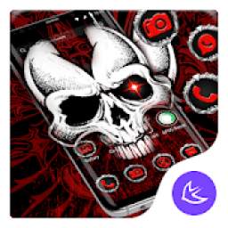 Red Evil Skull APUS Launcher Theme