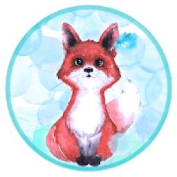 Watercolor Fox 3D live animated SMS