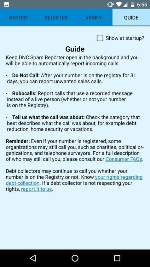 Spam Reporter - Do Not Call Registry screenshot 2
