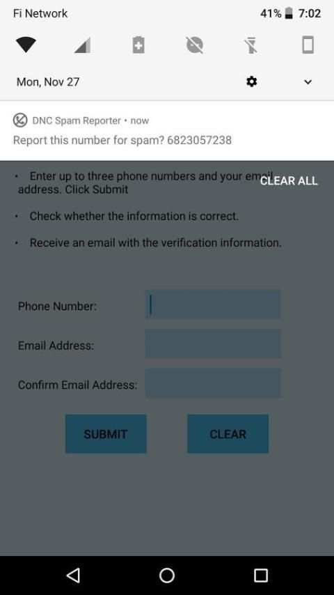 Spam Reporter - Do Not Call Registry screenshot 1
