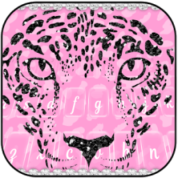 Glitter Cheetah in Pink &amp; Diamonds Keyboard Theme आइकन