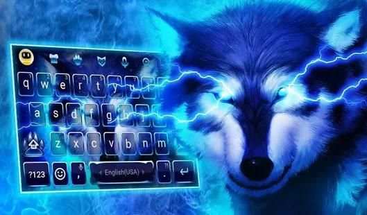 3D Wolf Keyboard Theme & Blue Lightning Keyboard screenshot 1