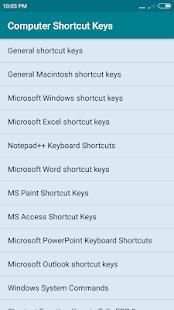 Computer Shortcut Keys screenshot 3