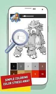 Pikachu Color By Number - Pokemon Pixel Art Games screenshot 2