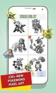 Pikachu Color By Number - Pokemon Pixel Art Games screenshot 1