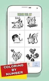 Pikachu Color By Number - Pokemon Pixel Art Games screenshot 3