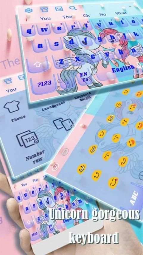 Unicorn Cartoon Keyboard screenshot 1