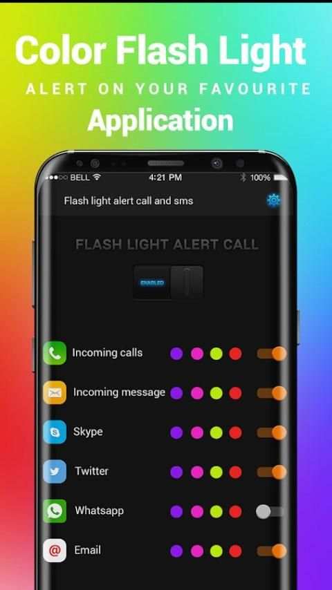 Color Flashlight Alert Call, LED Torch screenshot 2