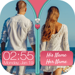 Couple Photo Zipper Lock Screen आइकन
