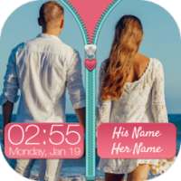 Couple Photo Zipper Lock Screen