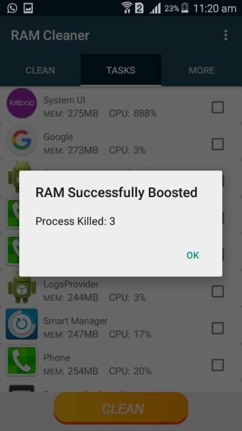 Clean Master Ram Cleaner screenshot 1