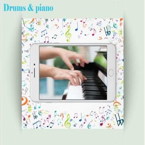 Drums set with drum sticks & Piano screenshot 2