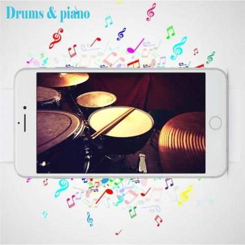 Drums set with drum sticks & Piano screenshot 5
