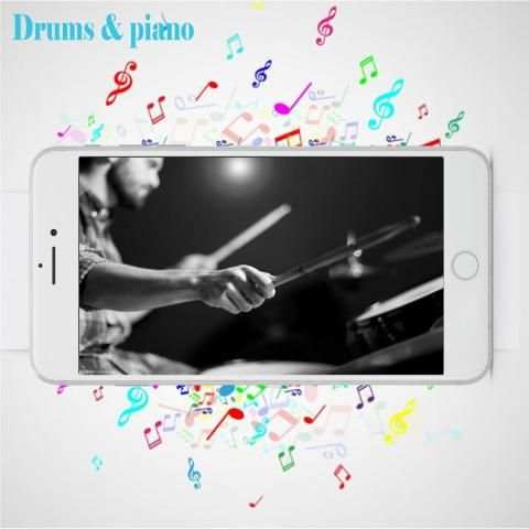 Drums set with drum sticks & Piano screenshot 4