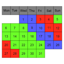 ikon Shift Work Calendar 2018