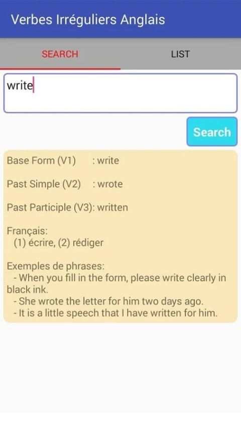 Apprendre Les Verbes Irréguliers Anglais screenshot 2
