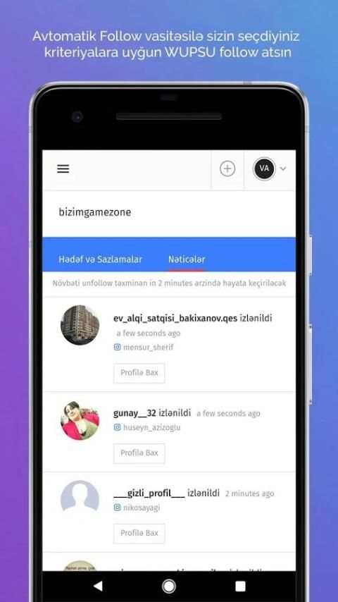 WUPSU - Instagram hesabınızı artırın! screenshot 2