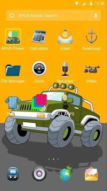 Cartoon Art Car APUS Launcher Theme स्क्रीनशॉट 2