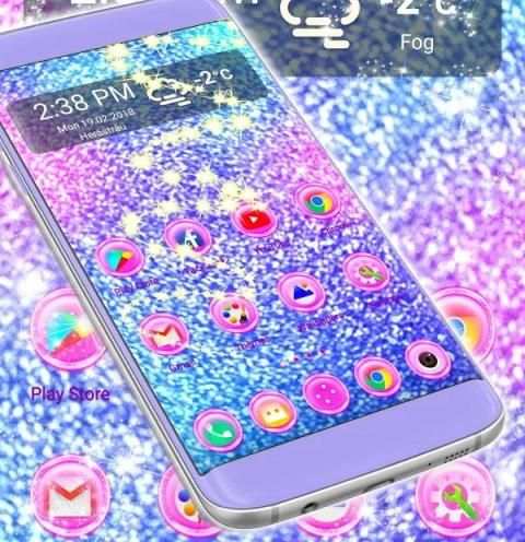 Pink Glitter Launcher screenshot 1