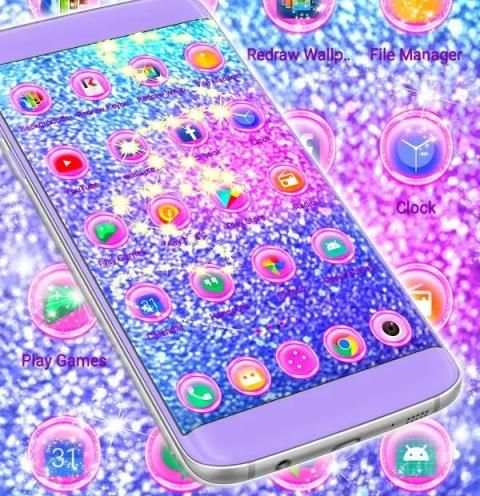 Pink Glitter Launcher स्क्रीनशॉट 2