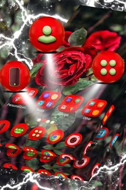 असली लाल गुलाब लांचर थीम स्क्रीनशॉट 3