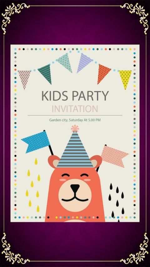 Kids Birthday Party Invitation Maker screenshot 1