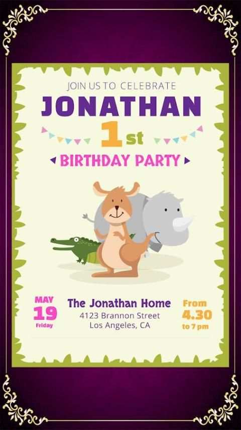 Kids Birthday Party Invitation Maker screenshot 5