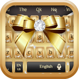 Silver Diamond Gold Ribbon Keyboard Theme आइकन