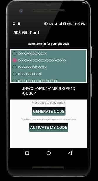 Gift Code Generator 2018 screenshot 1