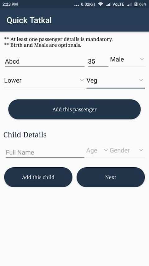 Quick Tatkal screenshot 4