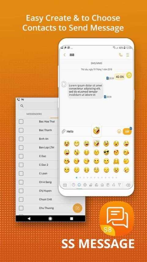 SMS Messenger style Samsung - S8 Message screenshot 4