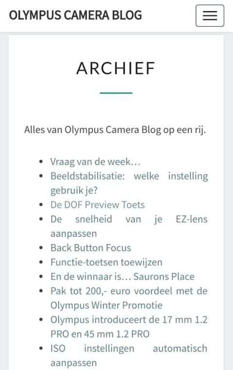 Olympus Camera Blog screenshot 1