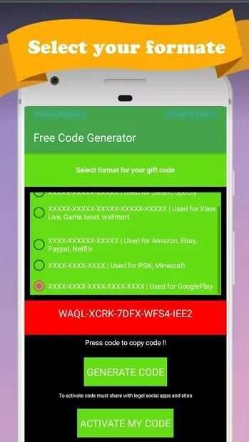 Gift Code Generator | Activator screenshot 2