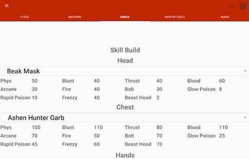 Bloodborne Character Planner screenshot 2