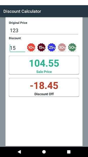Discount Calculator स्क्रीनशॉट 2