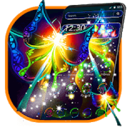 Colorful Neon Butterfly Theme आइकन