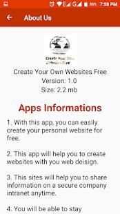 Create Own Websites Free 1 تصوير الشاشة