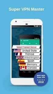 Super VPN Master : Unlimited VPN Proxy (100% Free) screenshot 1