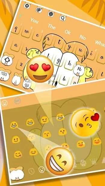 Lazy Orange Cat Keyboard Theme screenshot 1