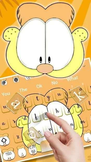 Lazy Orange Cat Keyboard Theme screenshot 3