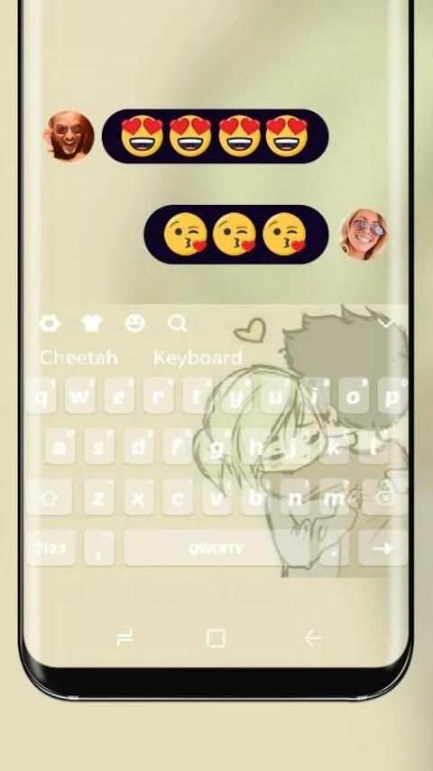 Cinta memeluk tema Keyboard screenshot 3