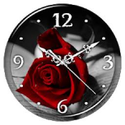 Red Rose Clock Live Wallpaper