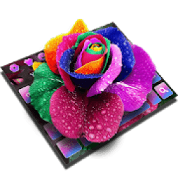 ikon Color Rose Water Drop Keyboard Live Wallpaper