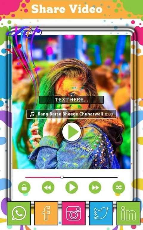 Holi Video Maker 2018 स्क्रीनशॉट 5